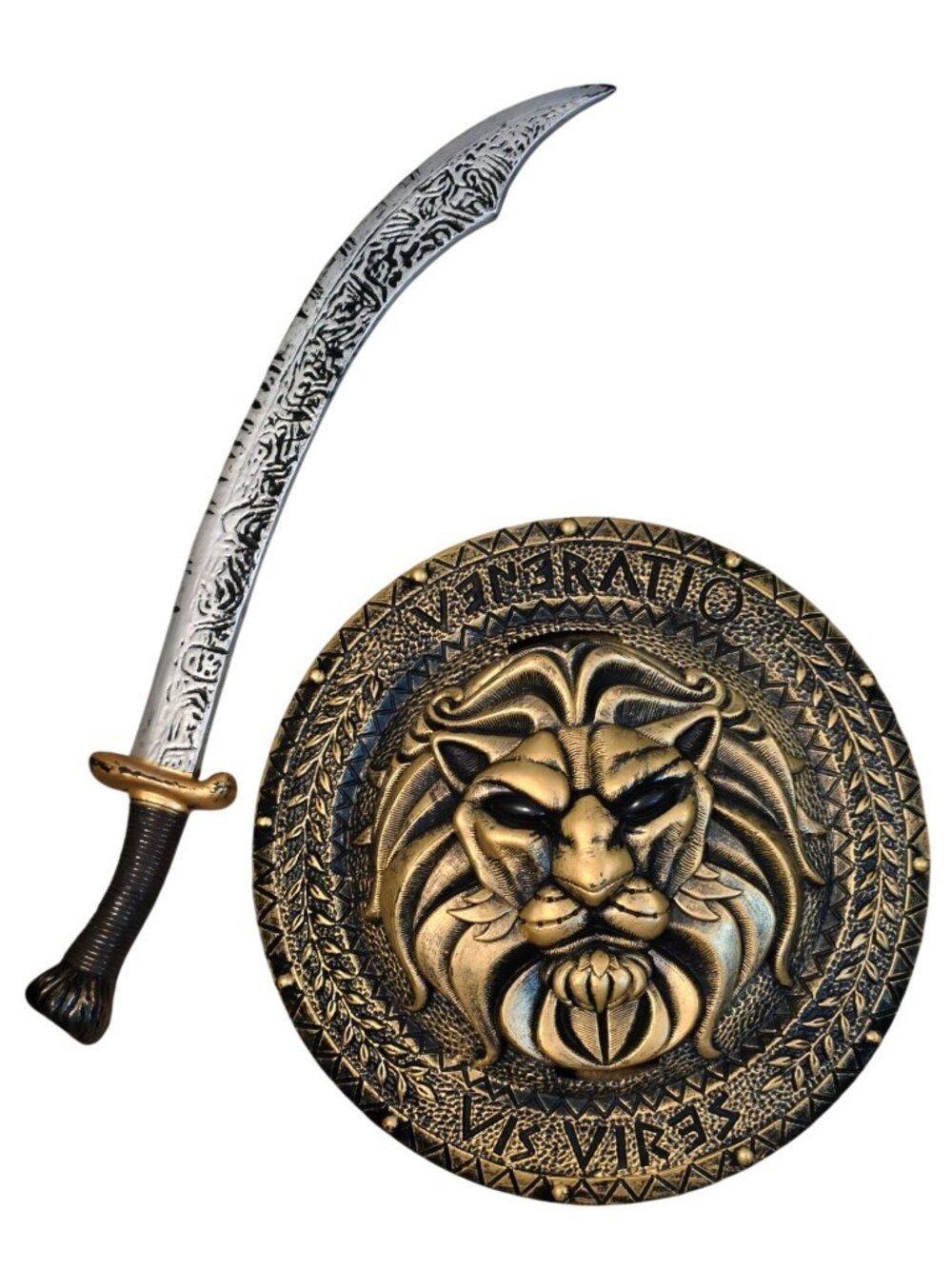 Lg Gladiator Shield Tulwar Costume Sword Props Set Medieval Viking War Halloween